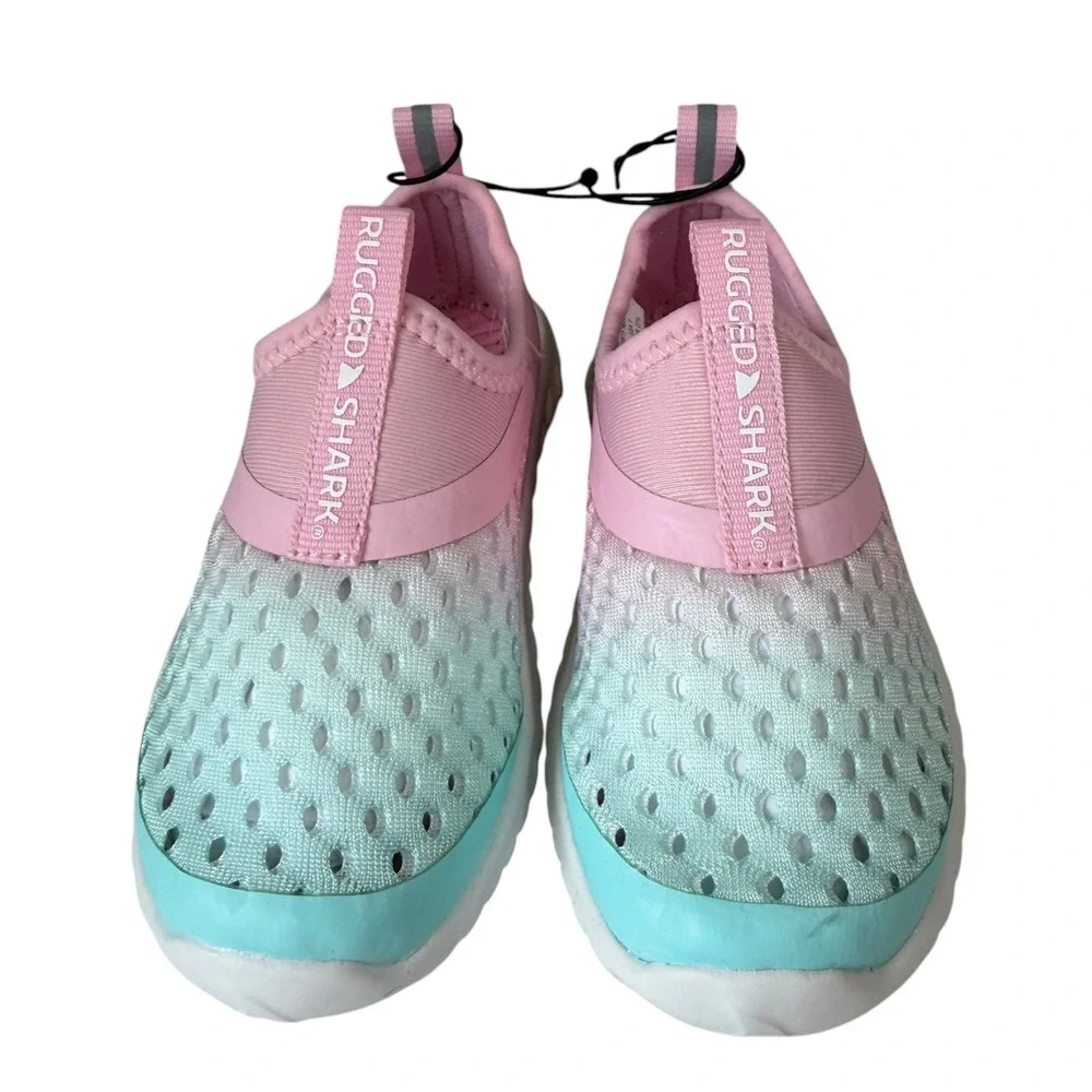 Rugged Shark Water Shoes Girls Size‎ 7 Pink Aqua Beach Swim Lightweight Trendy